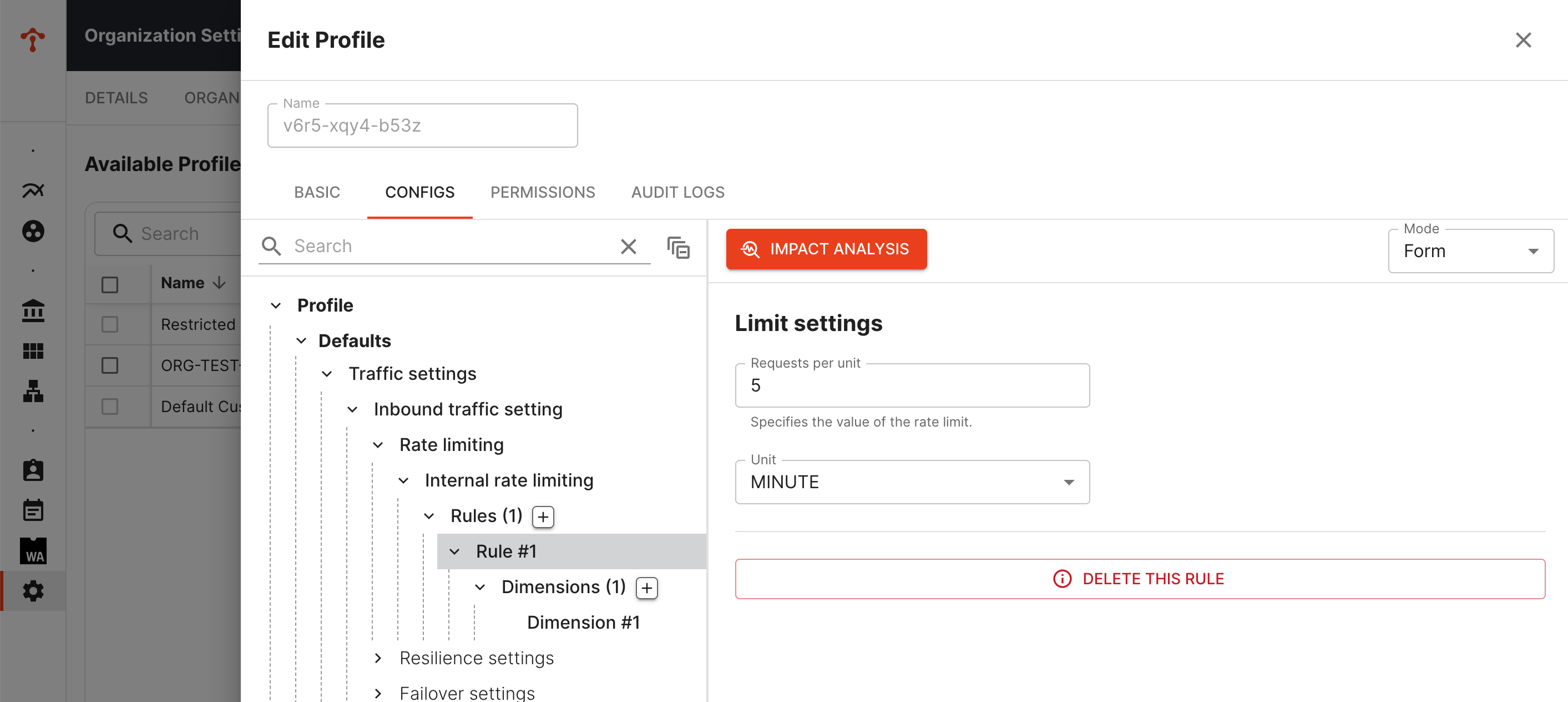 Example of profiles details.