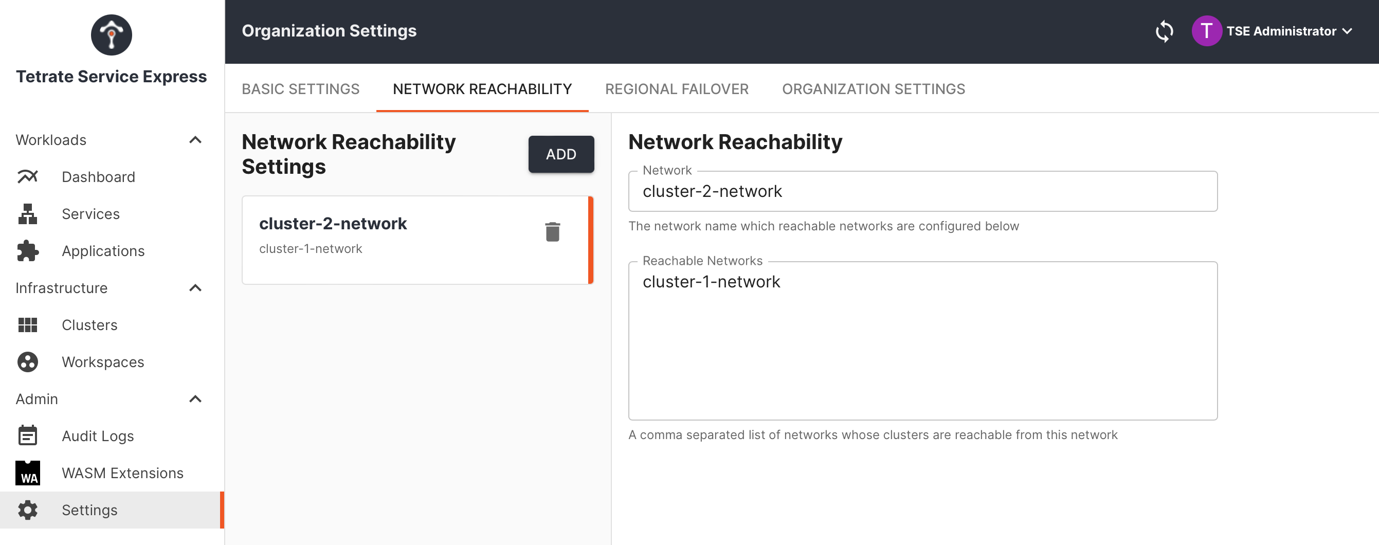 Tetrate Network Reachability: cluster-2 can reach cluster-1