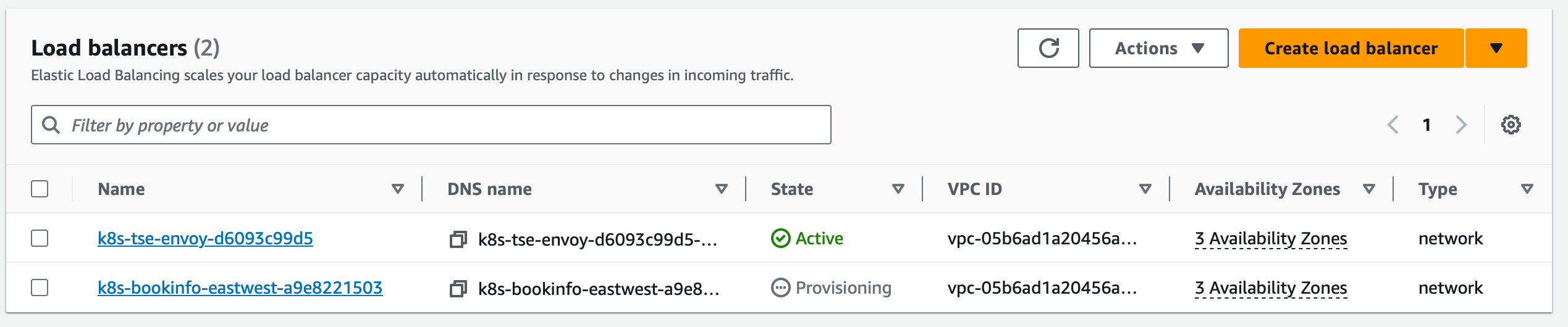 Provisioning the Load Balancer for the East-West Gateway