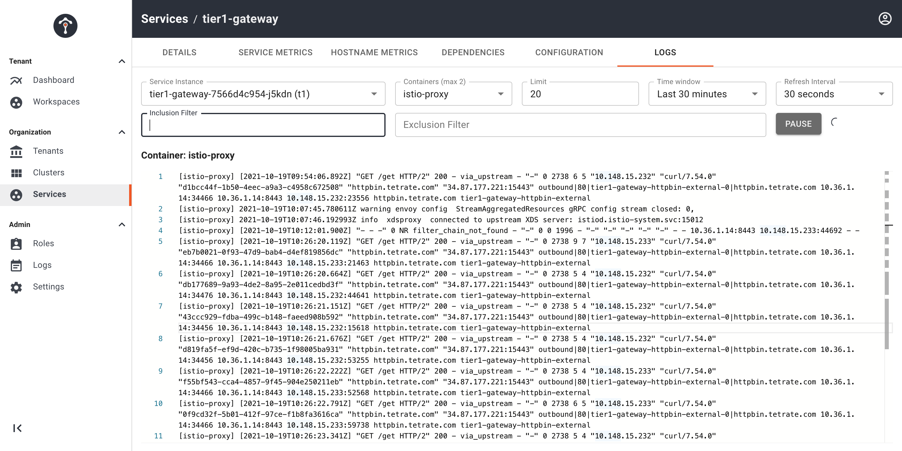 Streaming Log Gateway