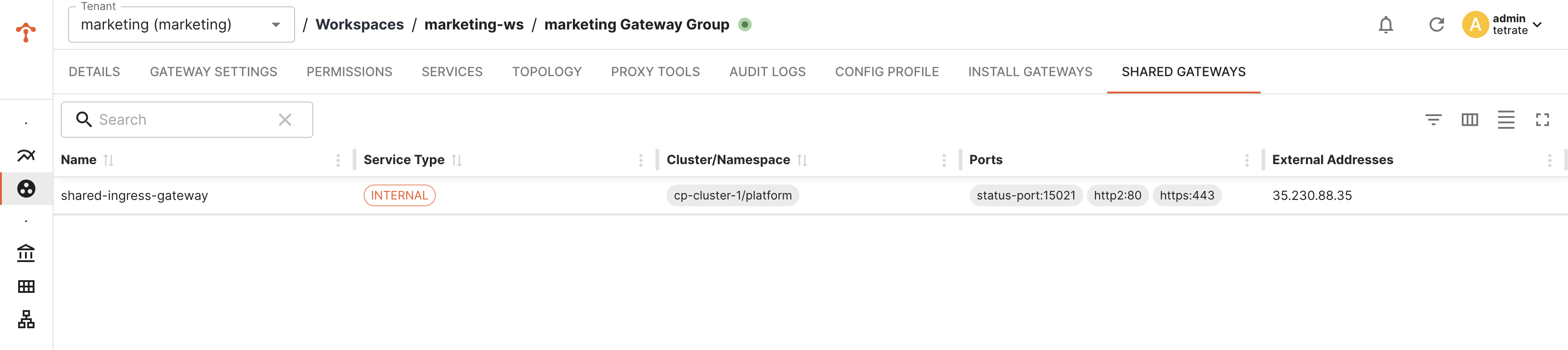 Shared Gateway Discovery